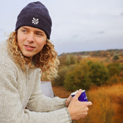 KOHO-MUETZE-MERINOWOLLE Blau