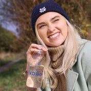 KOHO-MUETZE-MERINOWOLLE Blau